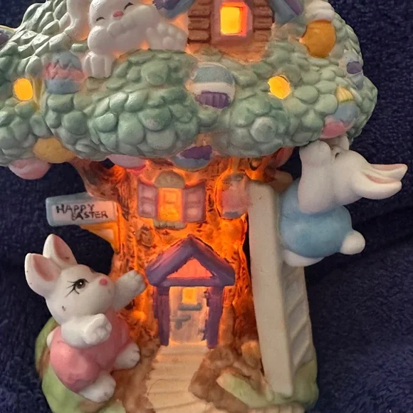 Easter Bunny Tree Night Light - Pastel Green by - Picture 4 of 9